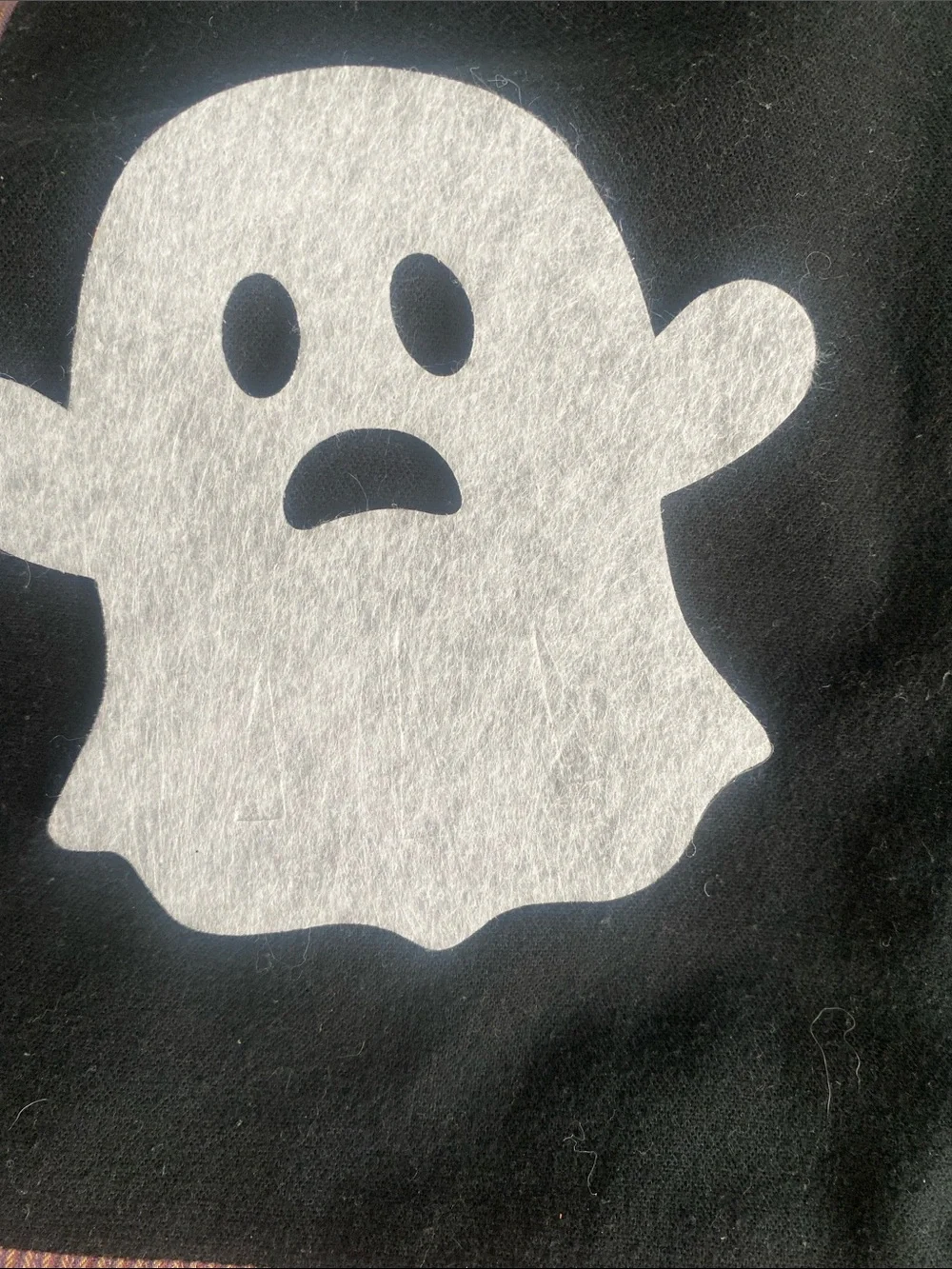 Source Unknown Orange Pumpkin Ball with White felt Ghost.